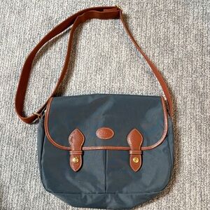 Longchamp Blue and Brown Crossbody Shoulder Bag